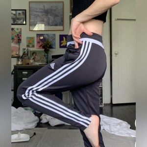 Adidas-Tiro- Climacool -track pant-open zippered leg -Dark Navy-White-EUC-SzXS​